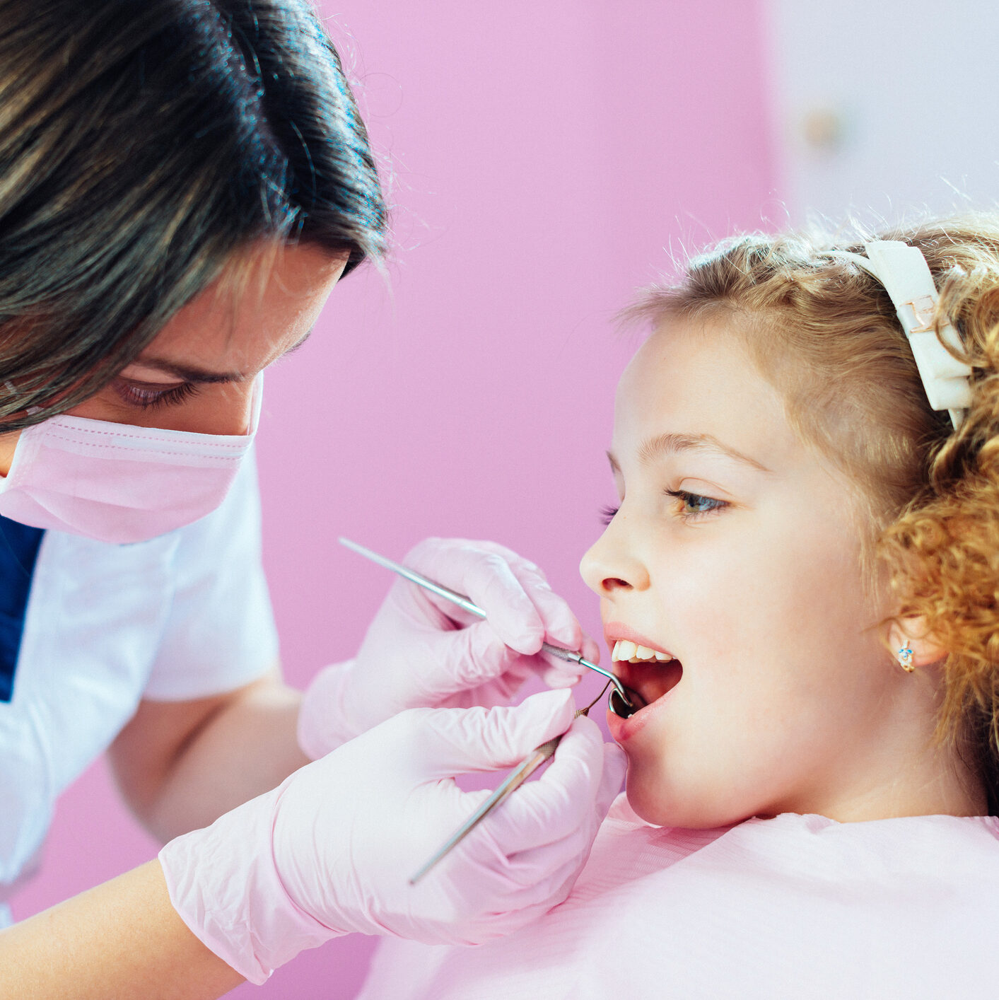 Ginger School Girl At Dentist